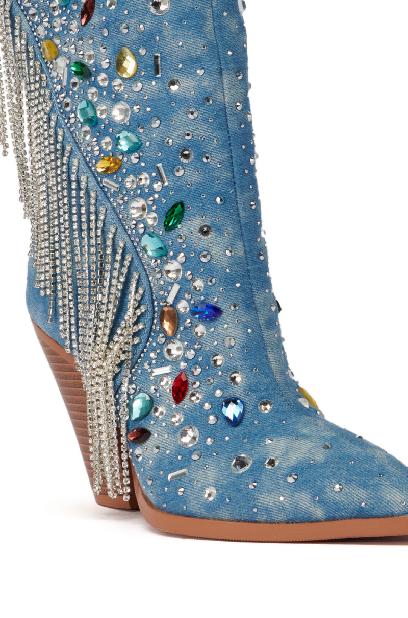 AZALEA WANG GAINES DENIM WESTERN BOOTIE