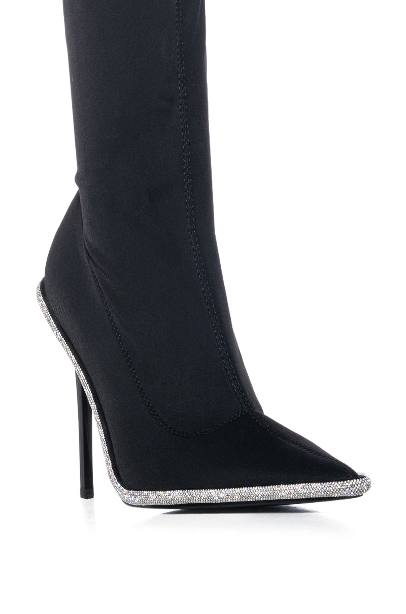 AZALEA WANG HOT TAMALE BLACK DIAMOND RAND BOOTIE
