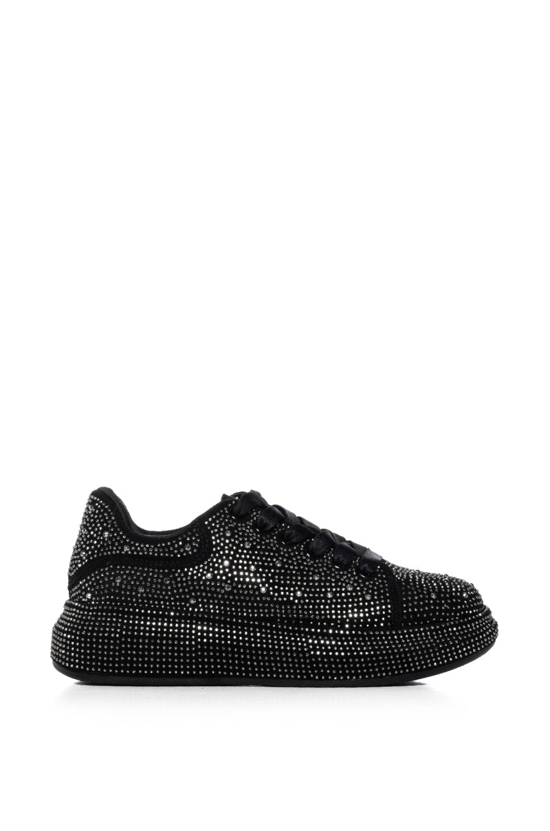 KINGDOM BLACK EMBELLISHED SNEAKER IN BLACK