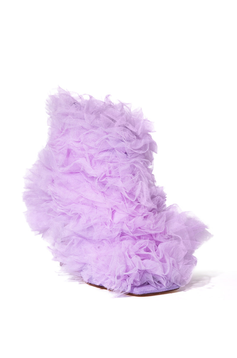 AZALEA WANG TUTU TULLE STILETTO BOOTIE IN PURPLE