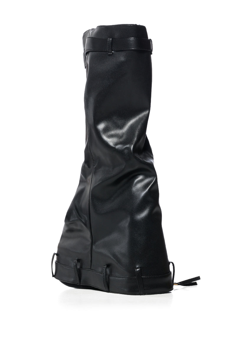 LOXODO BLACK PU FOLD OVER BOOT