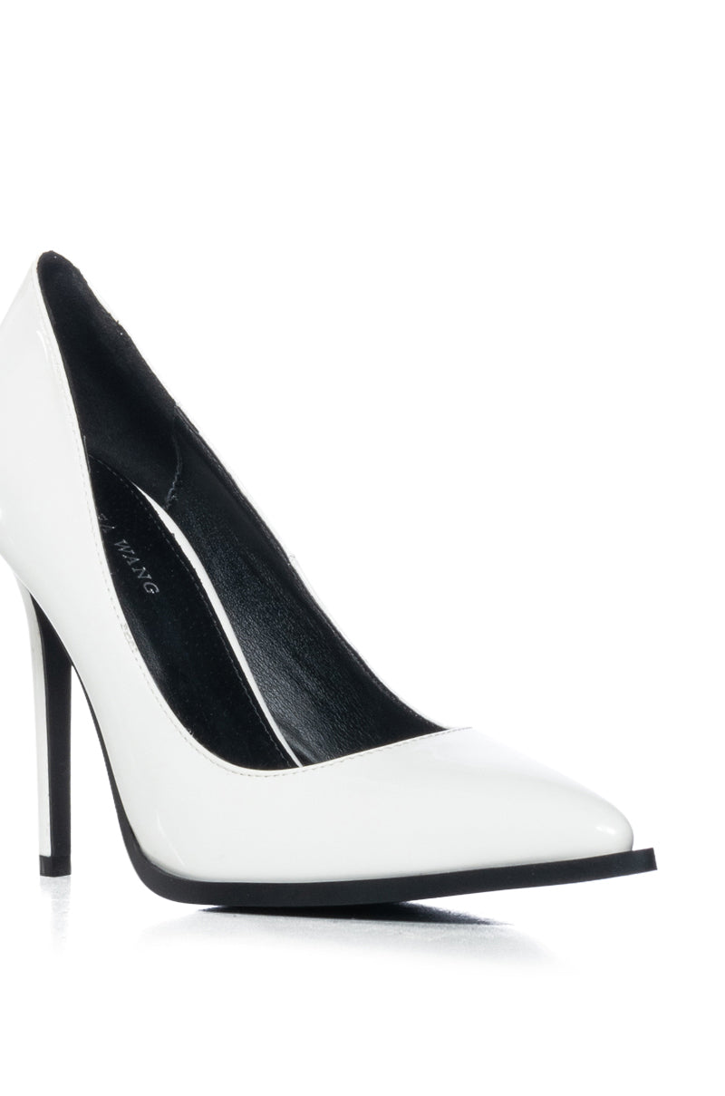 AZALEA WANG RECIPE FOR SUCCESS STILETTO PATENT PUMP IN WHITE