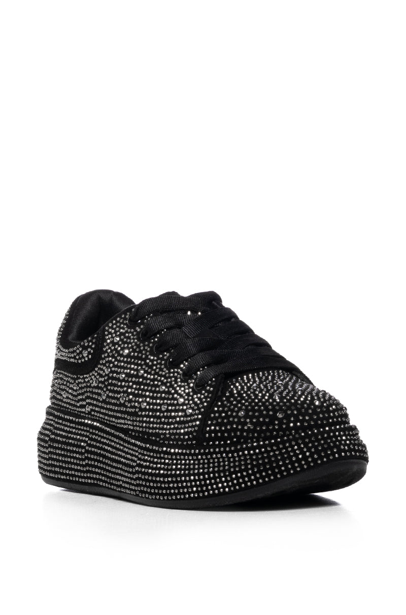 KINGDOM BLACK EMBELLISHED SNEAKER IN BLACK