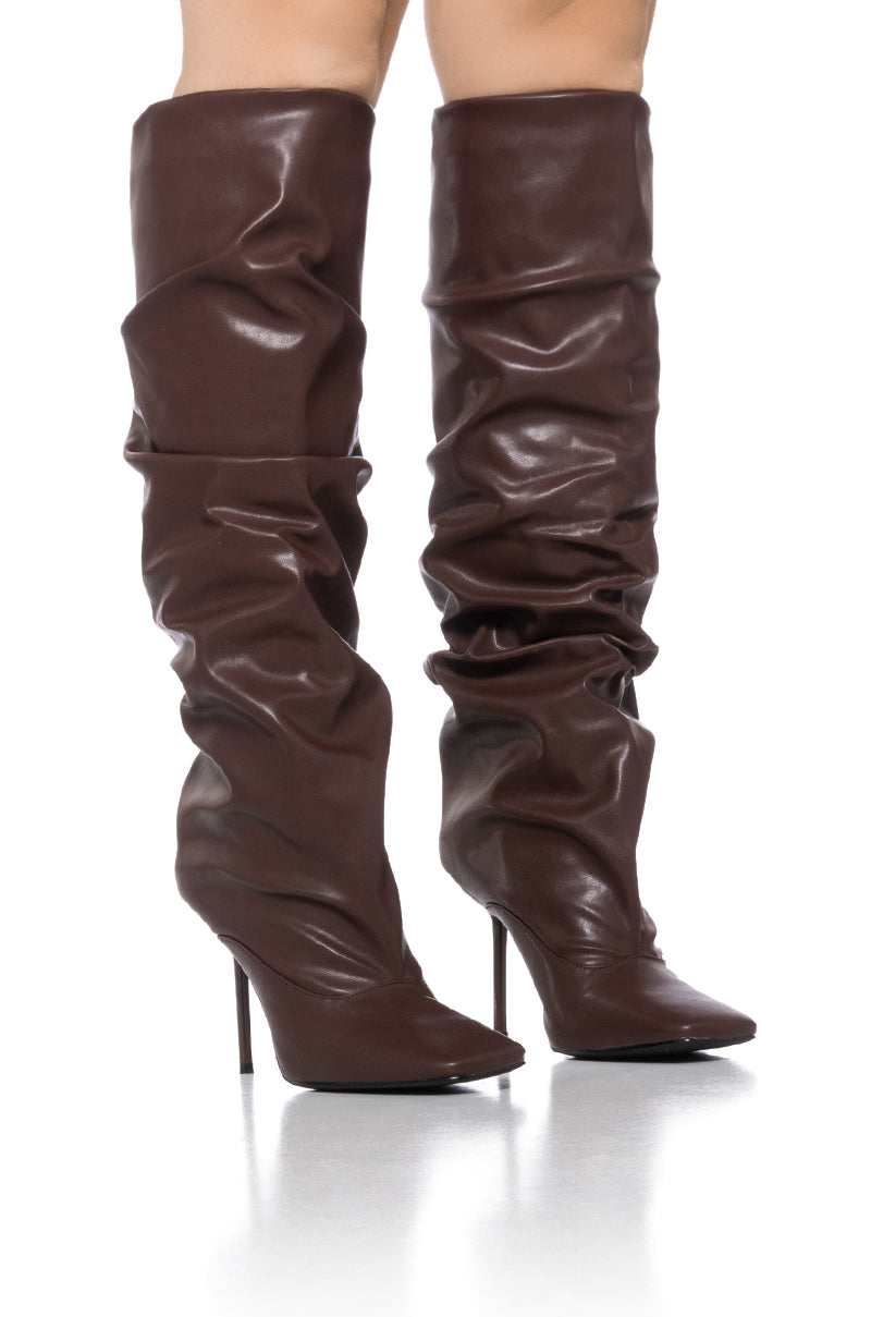 AZALEA WANG LYCHEE BROWN SLOUCH BOOT