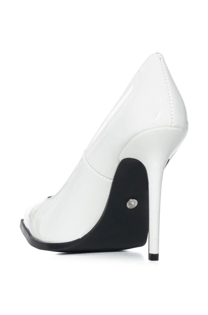 AZALEA WANG RECIPE FOR SUCCESS STILETTO PATENT PUMP IN WHITE