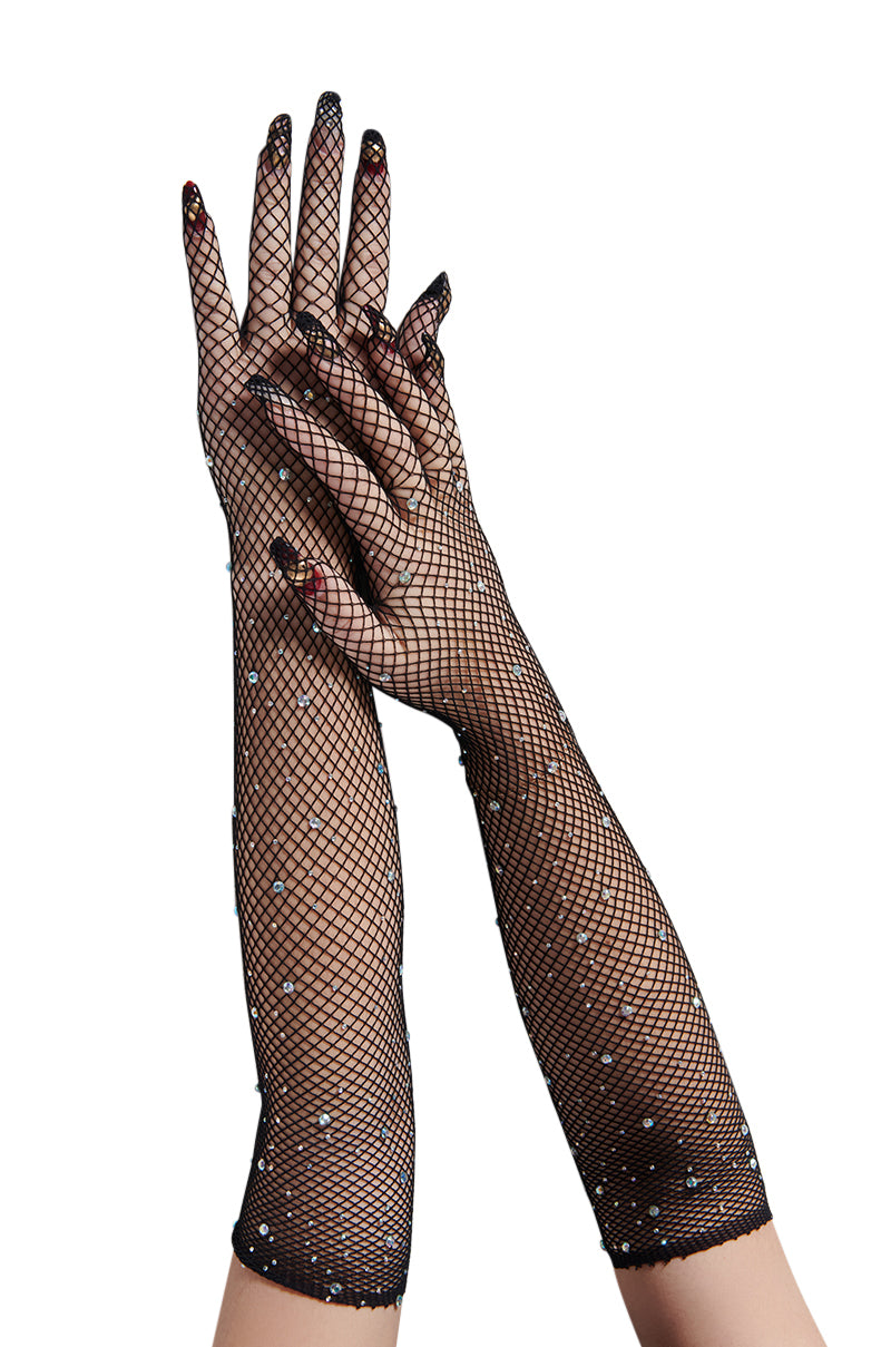 BLING YA LIFE FISHNET GLOVES