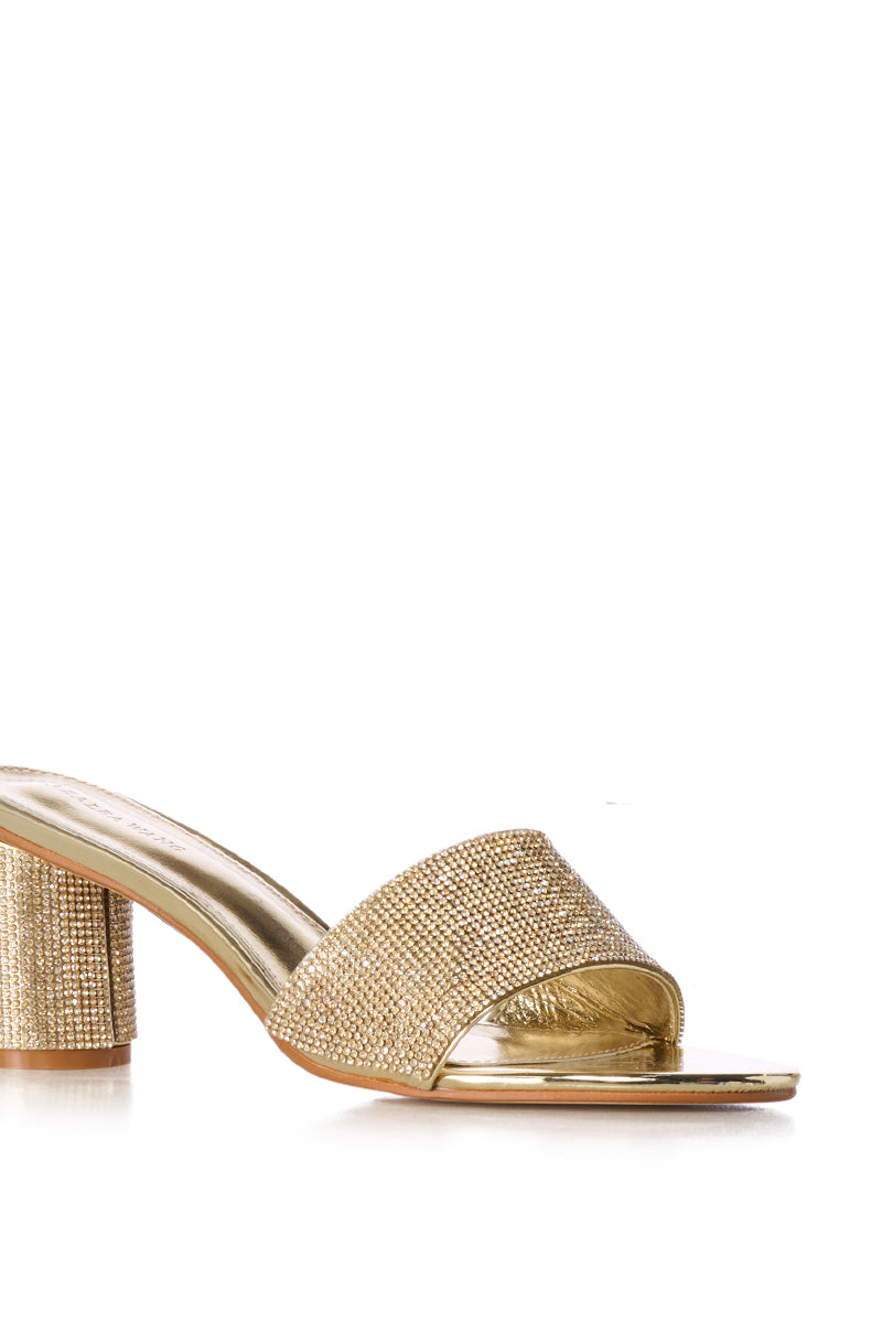 AZALEA WANG EMBERLINA GOLD EMBELLISHED SANDAL