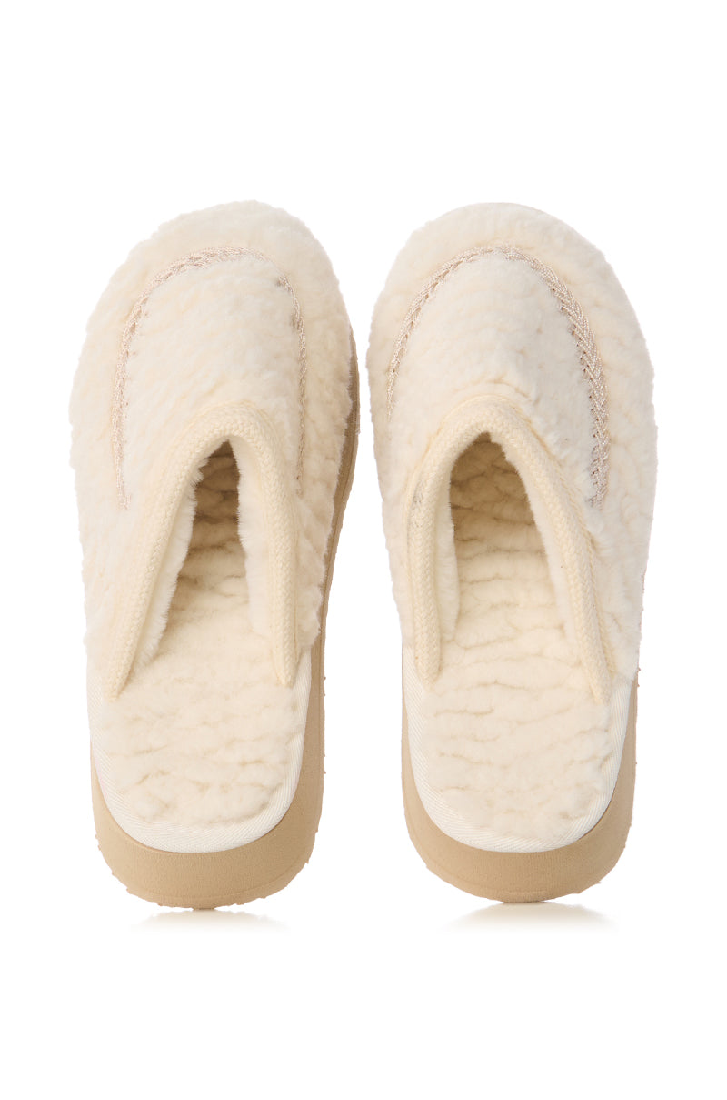 SOFTENER BEIGE FURRY SLIPPER