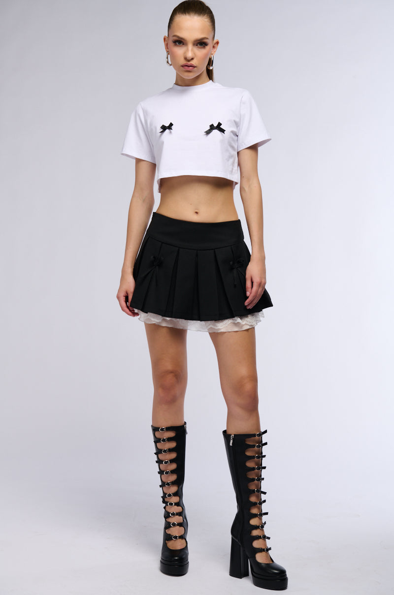 CUTIE PIE MINI SKIRT WITH BOWS