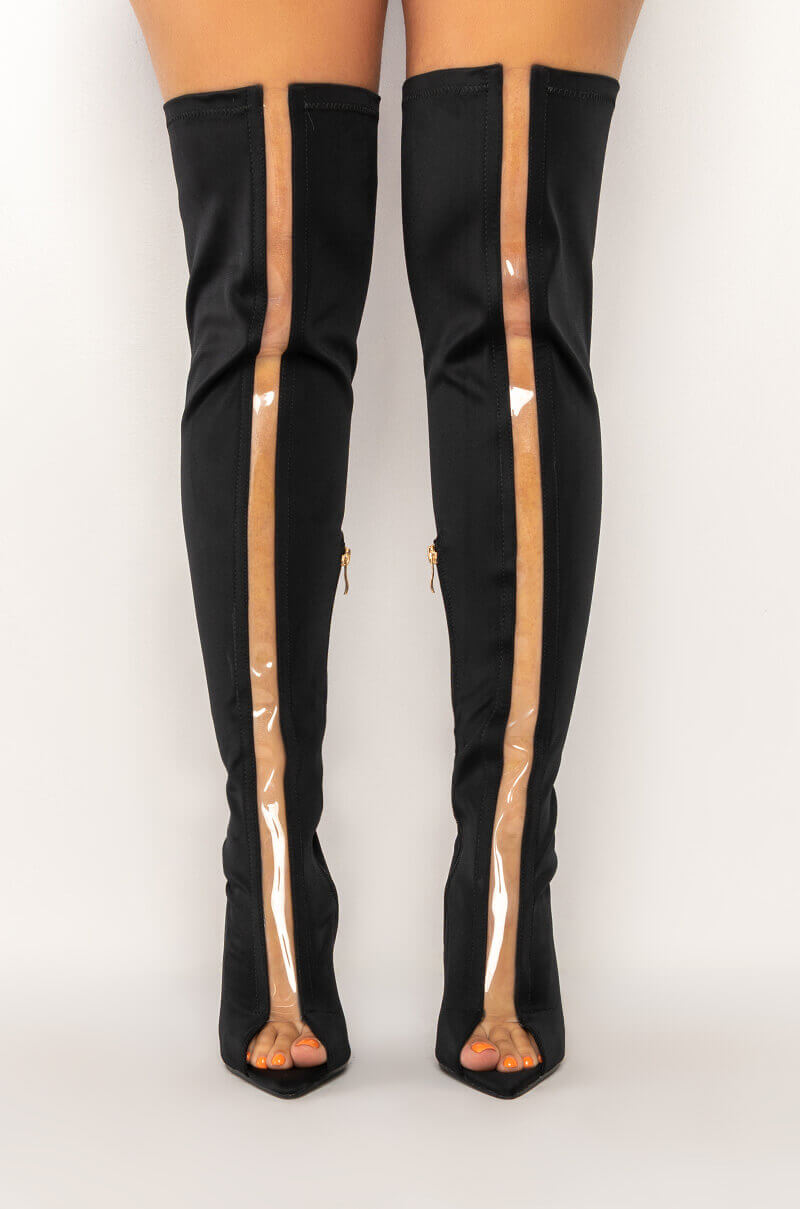 AZALEA WANG LATE NIGHTS STILETTO BOOT IN BLACK