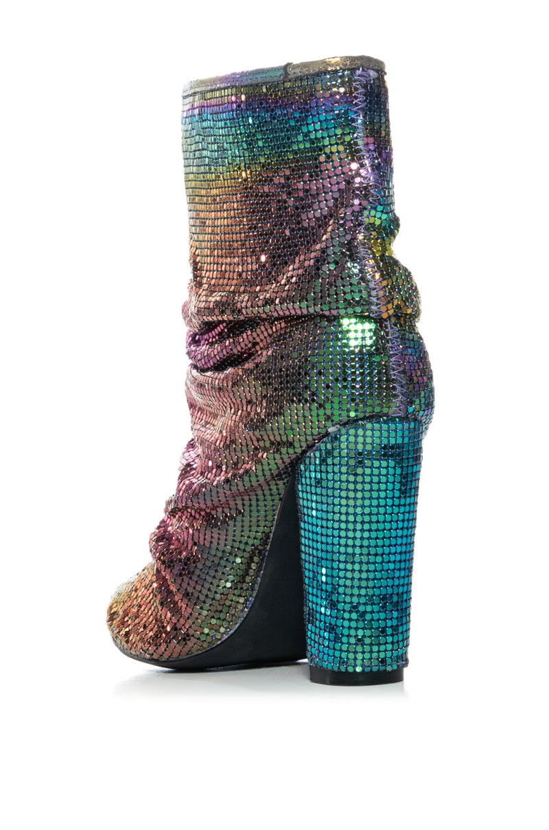 KING SEQUIN CHUNKY BOOT IN MULTI