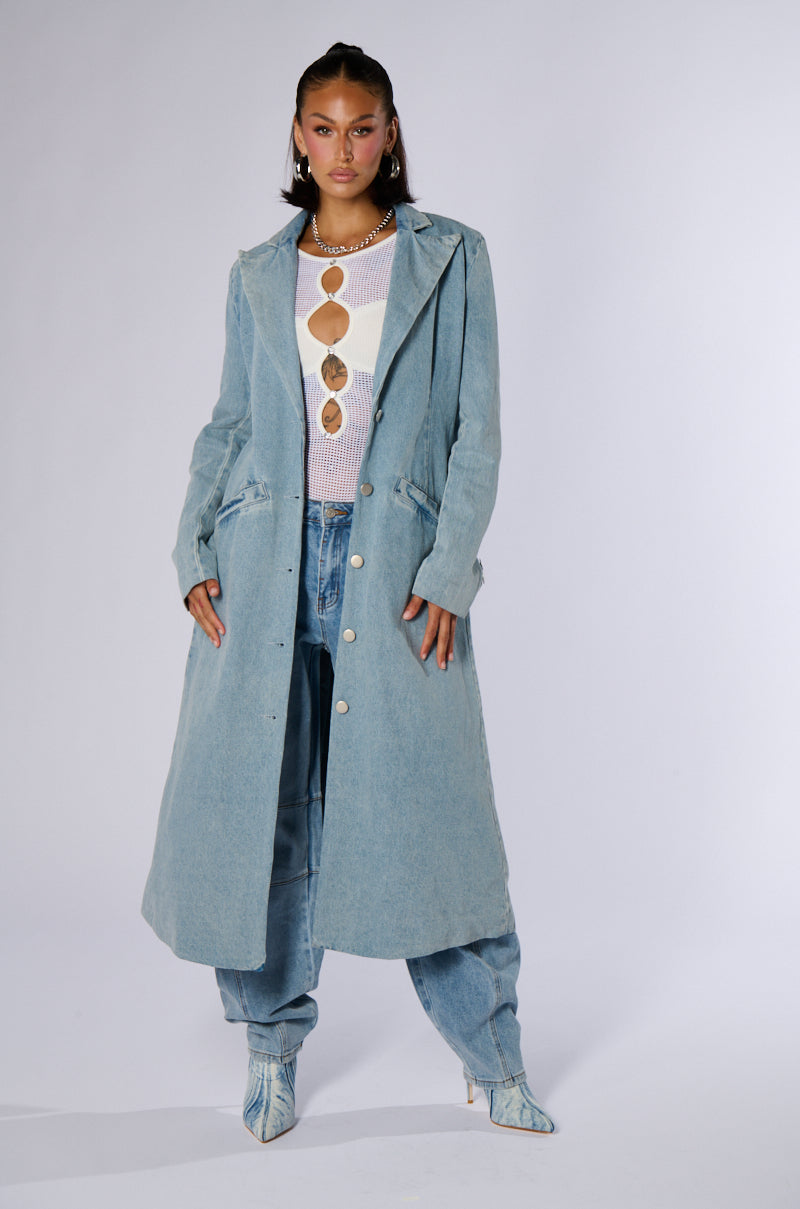 DIVINE TIMING DENIM TRENCH