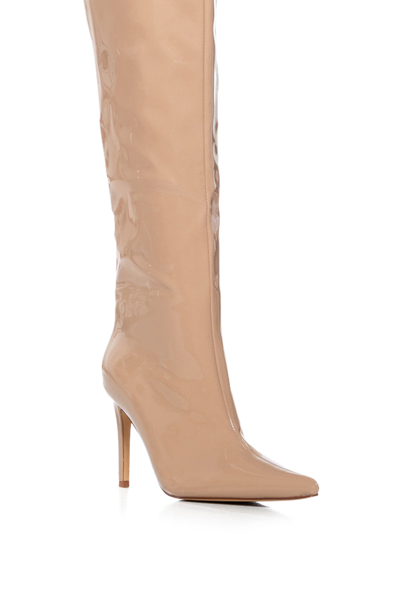 AZALEA WANG LAPPEN NUDE PATENT BOOT