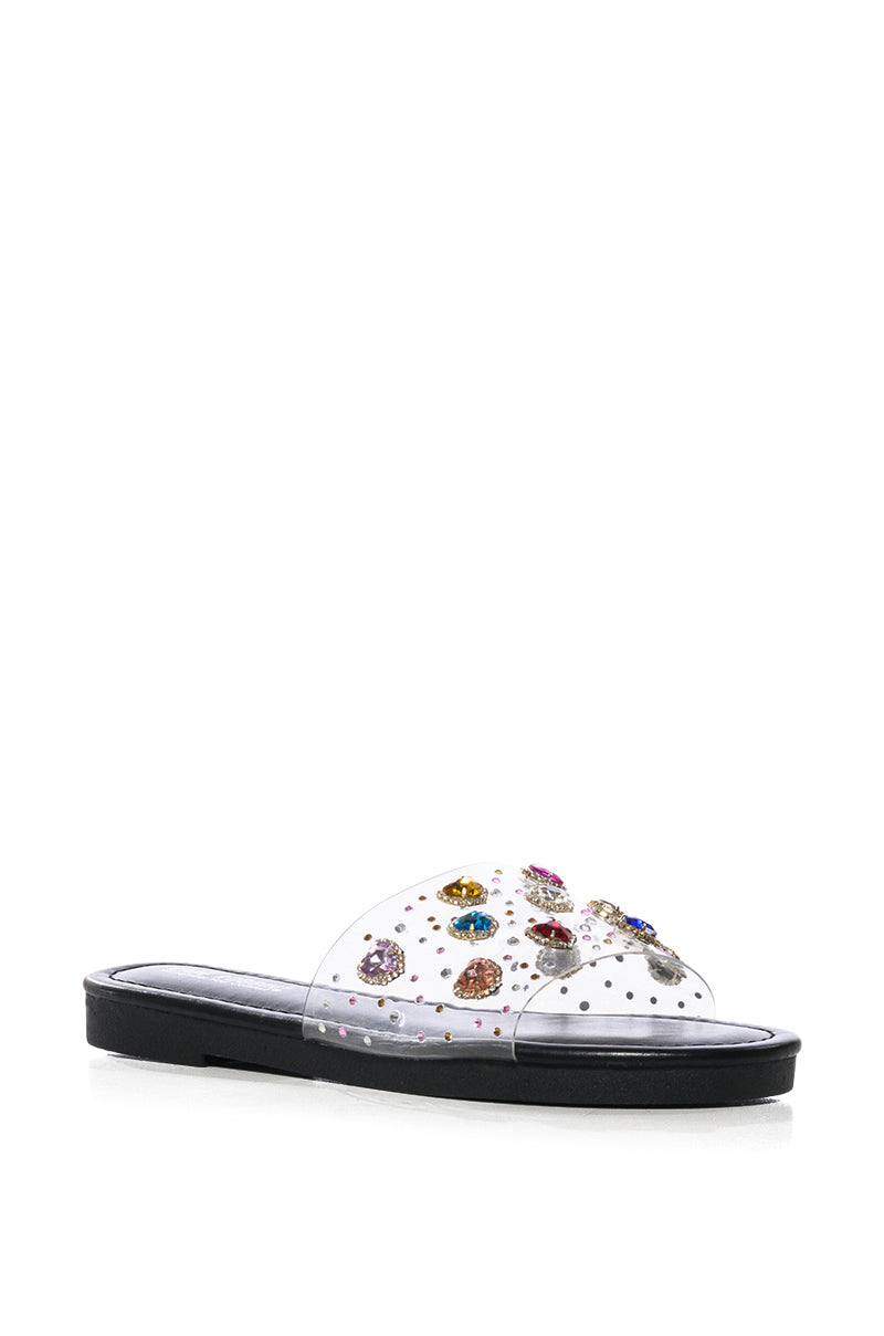 ROANA BLACK EMBELLISHED FLAT