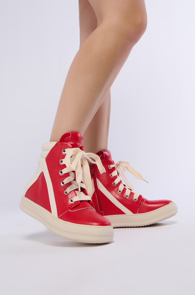 RUBY HIGH TOP SNEAKER IN RED