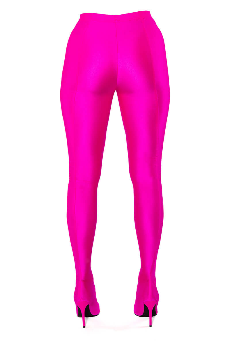 AZALEA WANG TAYTAY SEXY STILETTO BOOT PANT IN FUCHSIA STRETCH