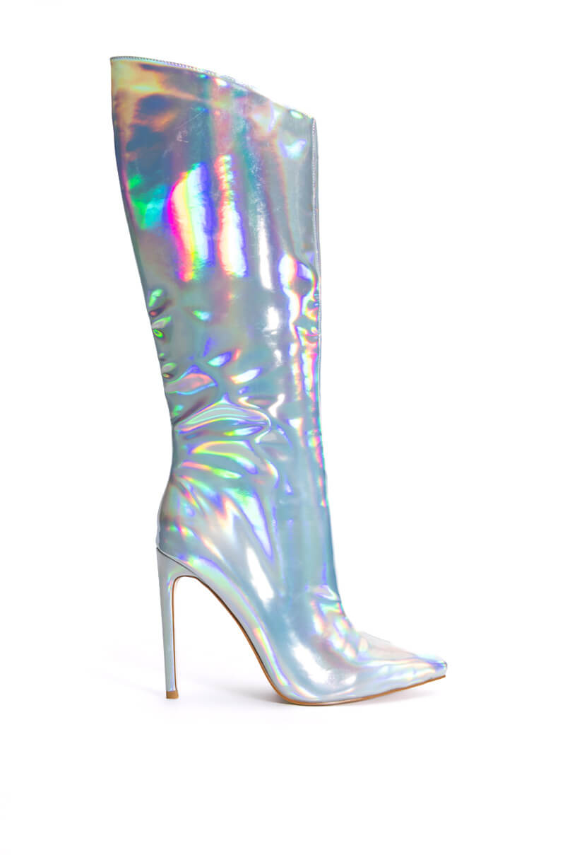 AZALEA WANG NOVA SEXY STILETTO BOOT IN SILVER
