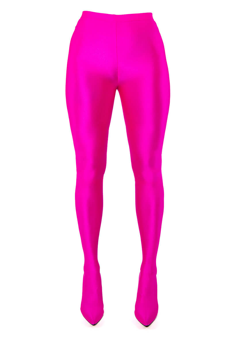 AZALEA WANG TAYTAY SEXY STILETTO BOOT PANT IN FUCHSIA STRETCH