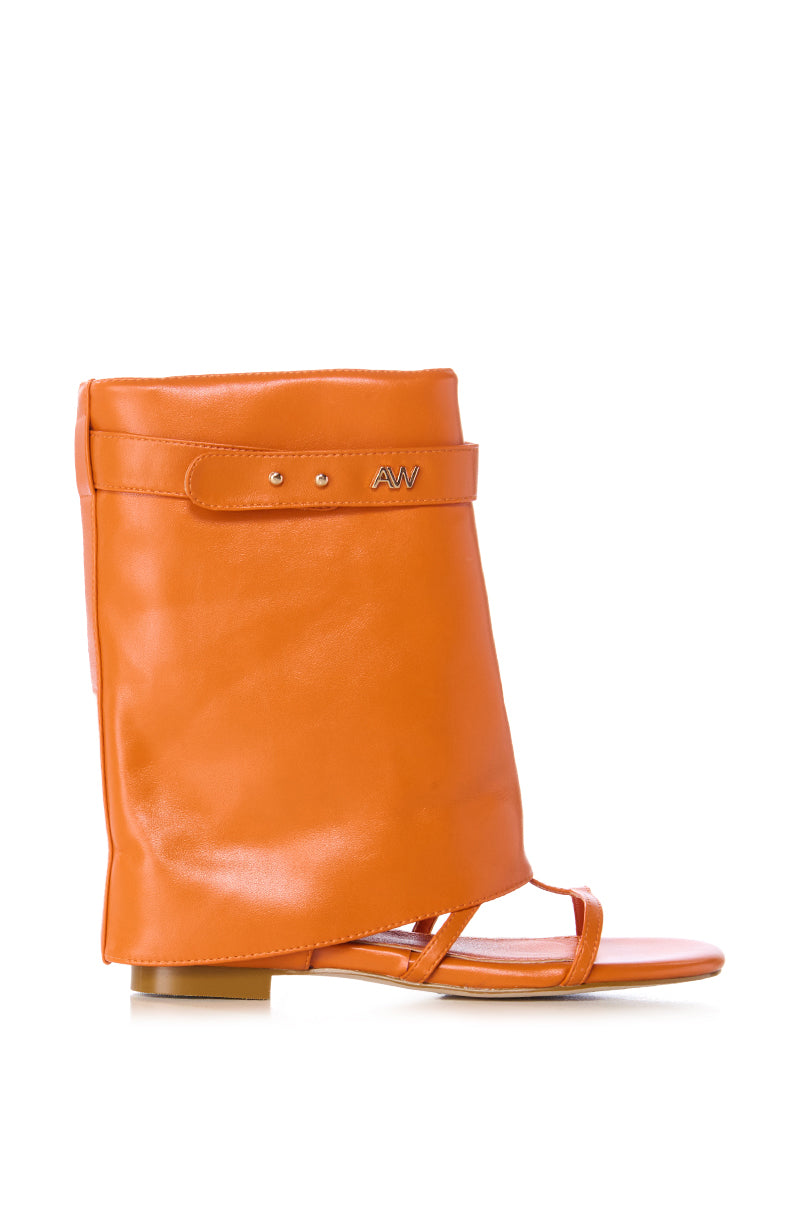 AZALEA WANG TORRE ORANGE OPEN TOE SANDAL BOOT