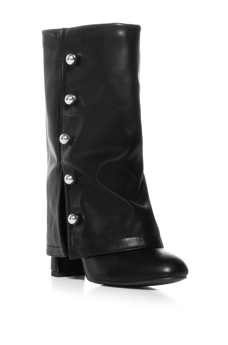 AZALEA WANG SHENZI BLACK FOLD OVER BOOTIE