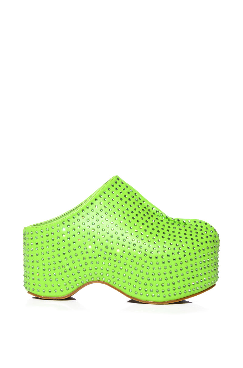 AZALEA WANG MACEY EMBELLISHED CLOG IN GREEN