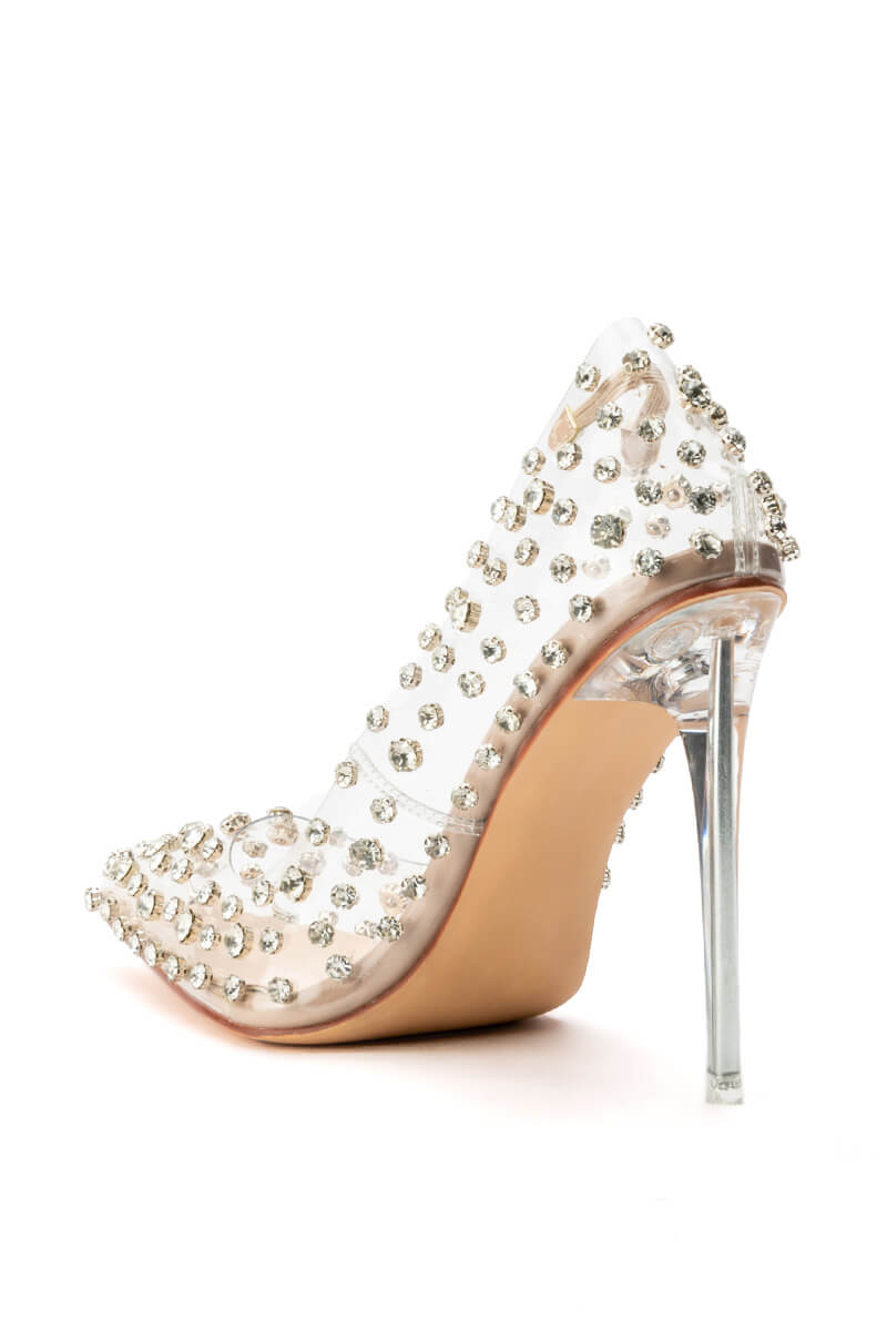 AZALEA WANG LETISHA BLING STILETTO PUMP IN NUDE