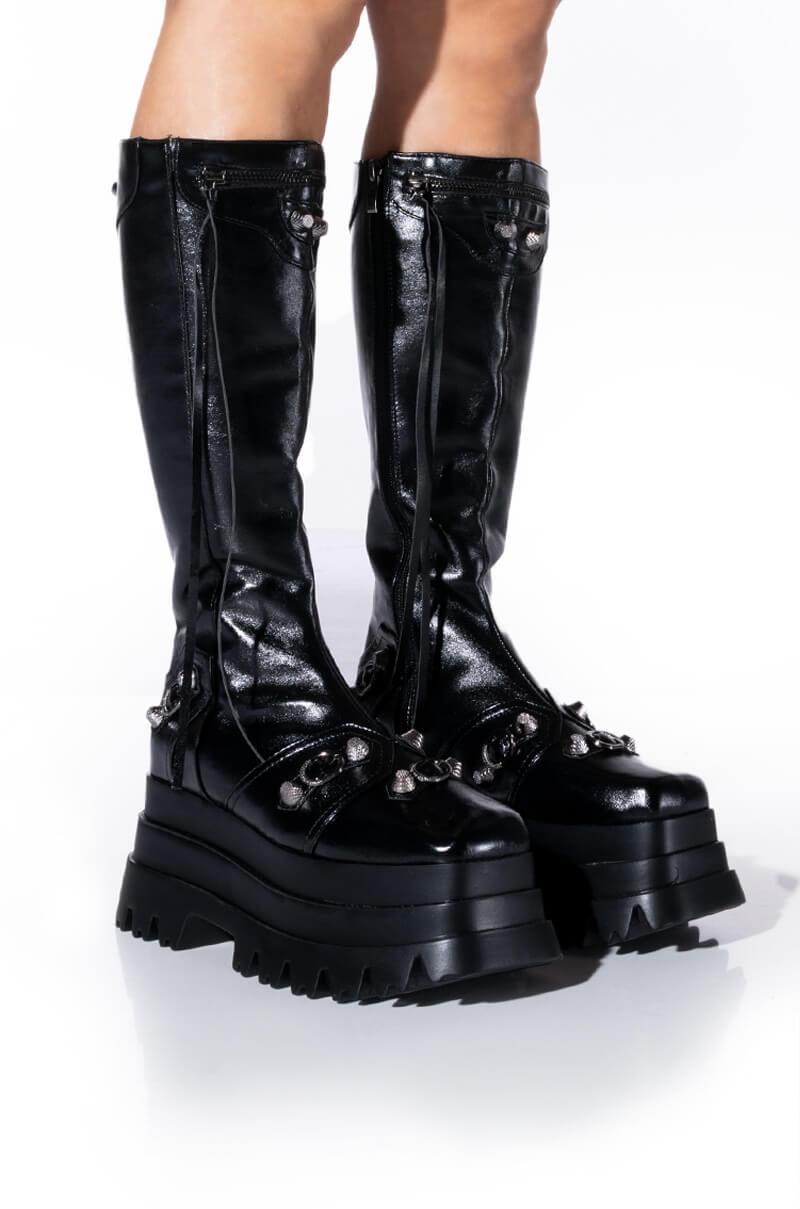 NEW KIDS FLATFORM BOOT IN BLACK