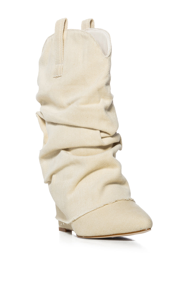 AZALEA WANG MANON SLOUCH BOOTIE IN CREAM