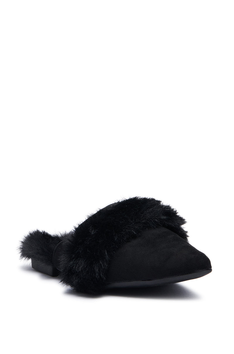 AZALEA WANG COLTRANE FUZZY BLACK FLAT