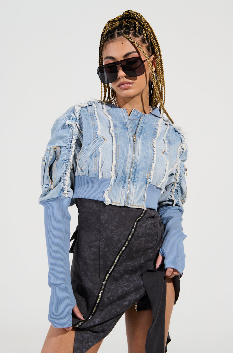 DARE TO BE DENIM CROPPED JACKET