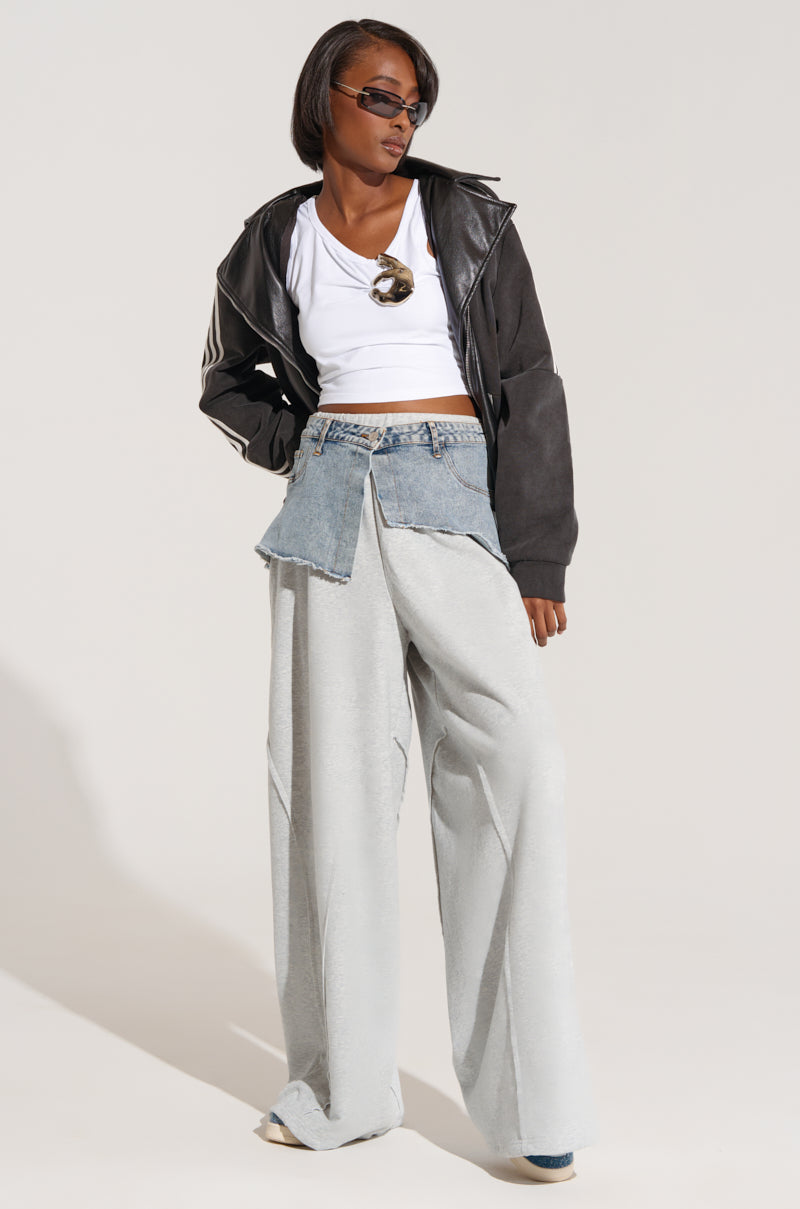 DYLAN DENIM BELTED SWEATPANT