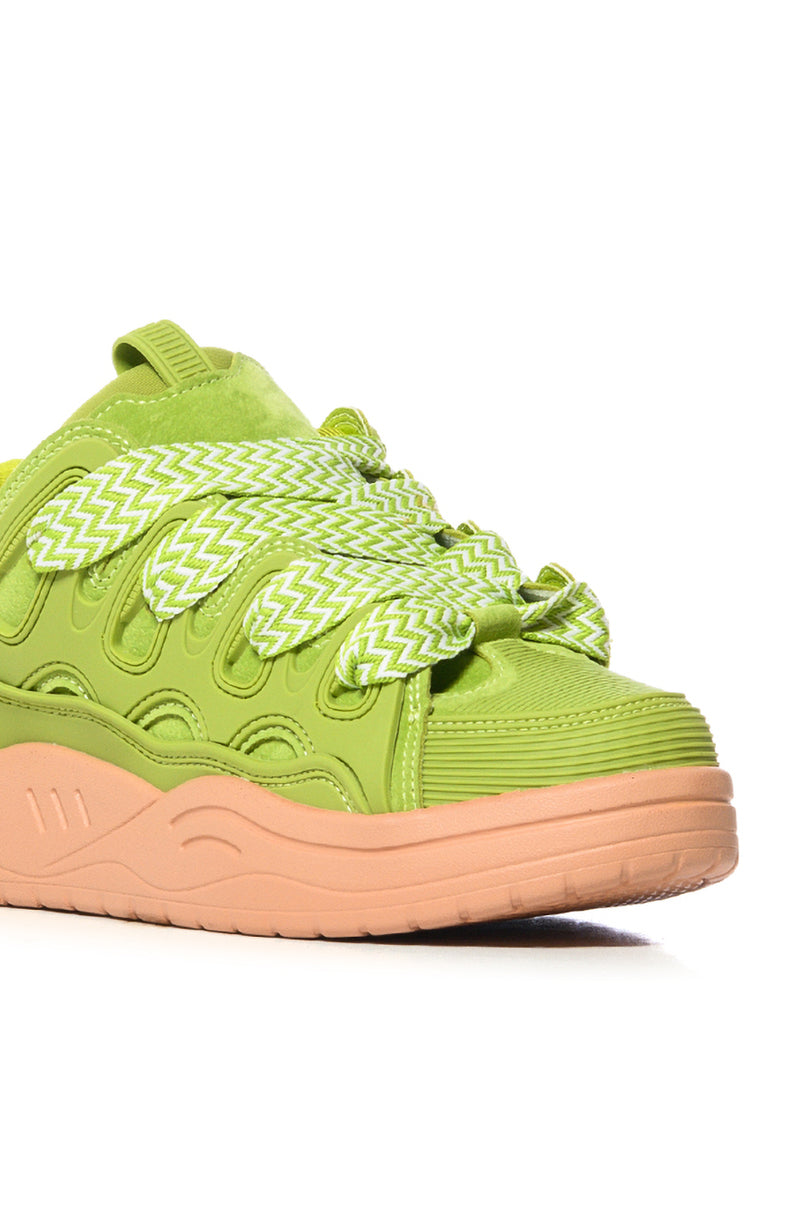 AZALEA WANG KORR GREEN LACEUP SNEAKER