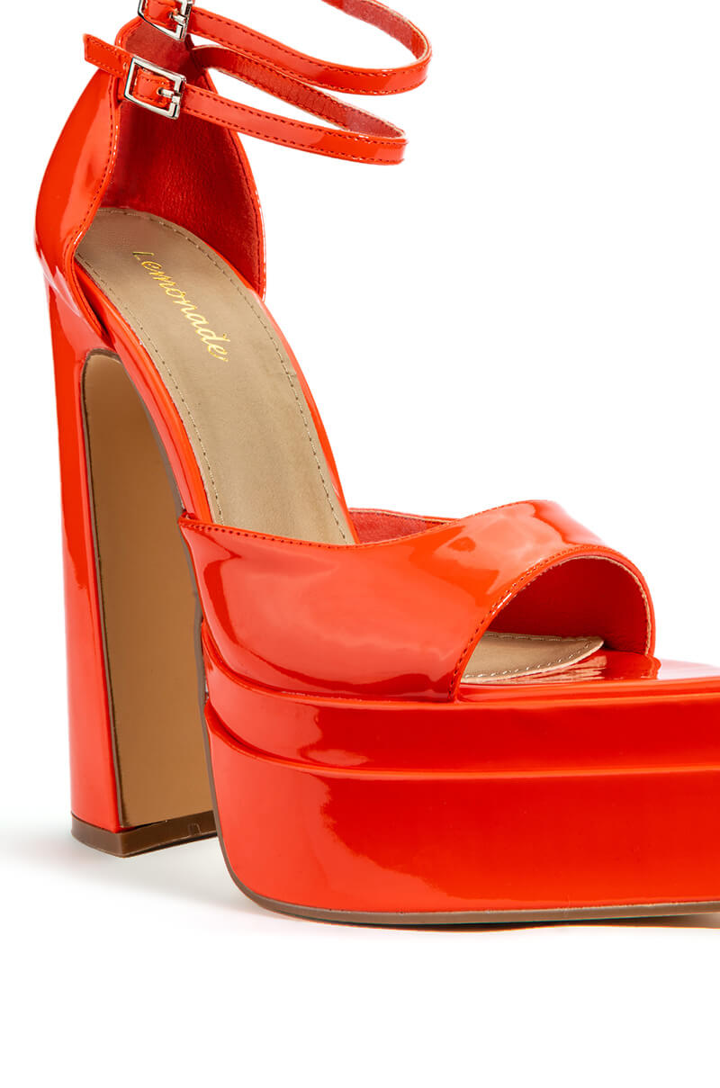 MARSHALL CHUNKY SANDAL IN RED ORANGE