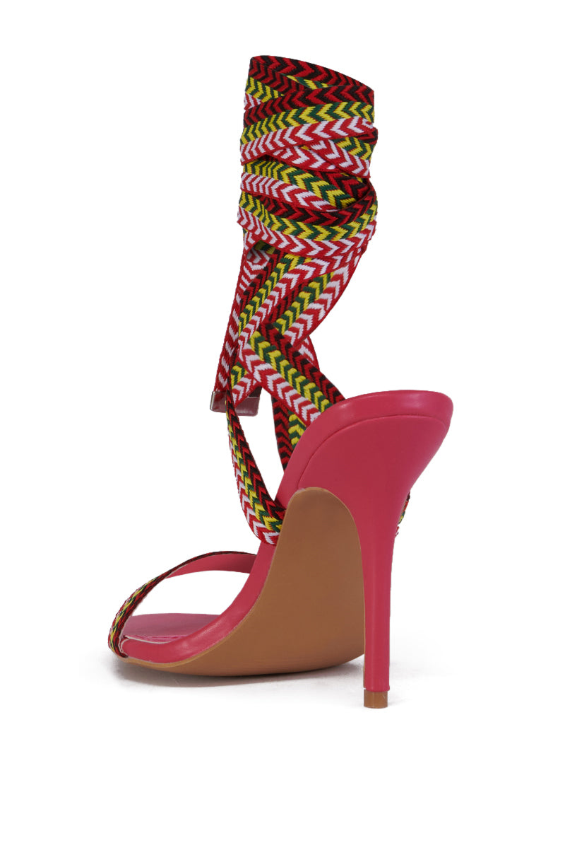 CELINA PINK SANDAL WITH MULTI COLOR LACES