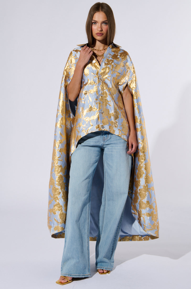 OASIS HIGH LOW BROCADE CAPE