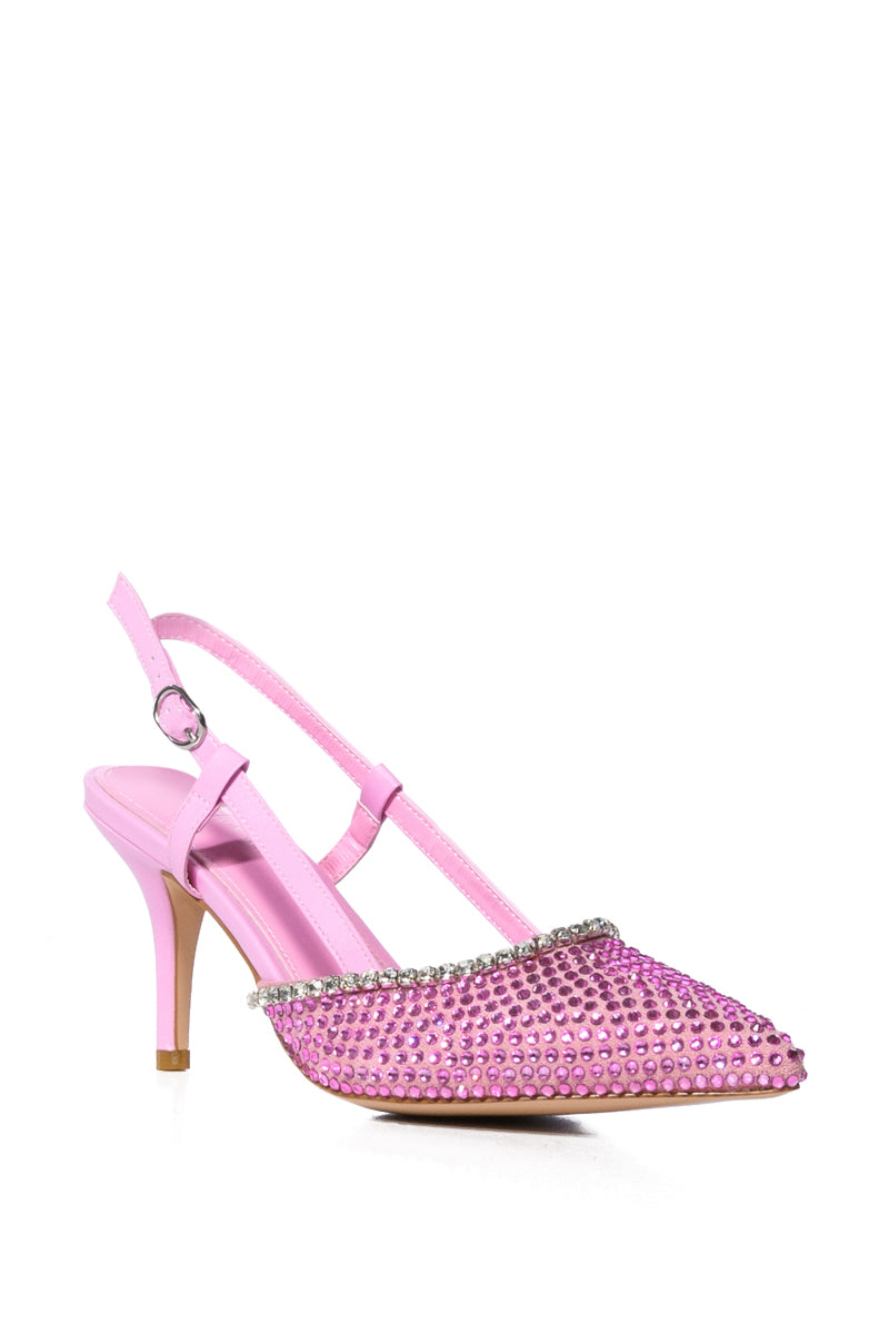 AZALEA WANG ON MY TAB EMBELLISHED SLINGBACK PUMP IN PINK