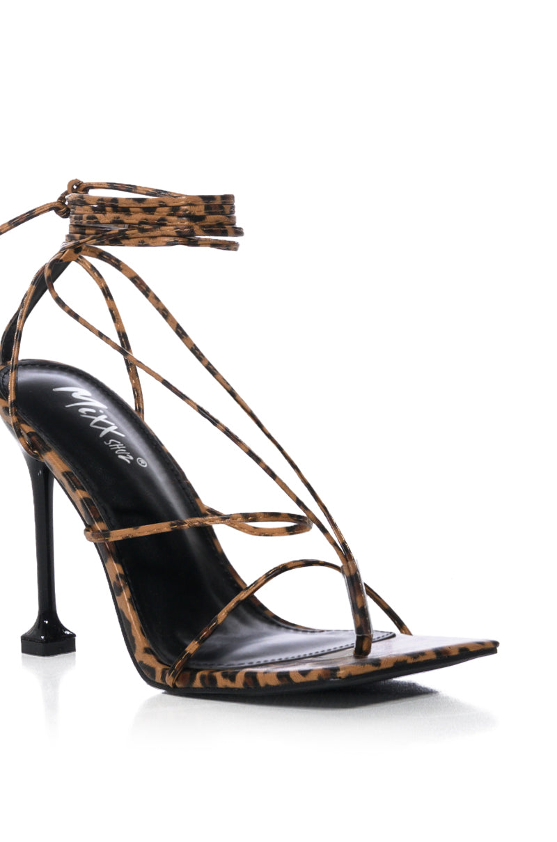 NICKY STILETTO LEOPARD STRAPPY SANDAL