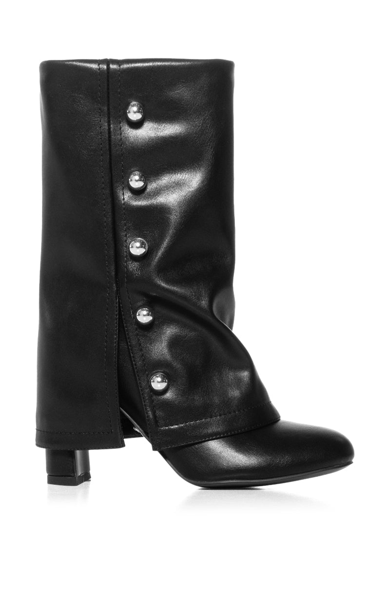 AZALEA WANG SHENZI BLACK FOLD OVER BOOTIE