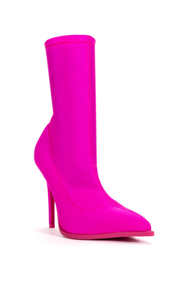 AZALEA WANG SERENITY STRETCH BOOTIE IN PINKDISCO