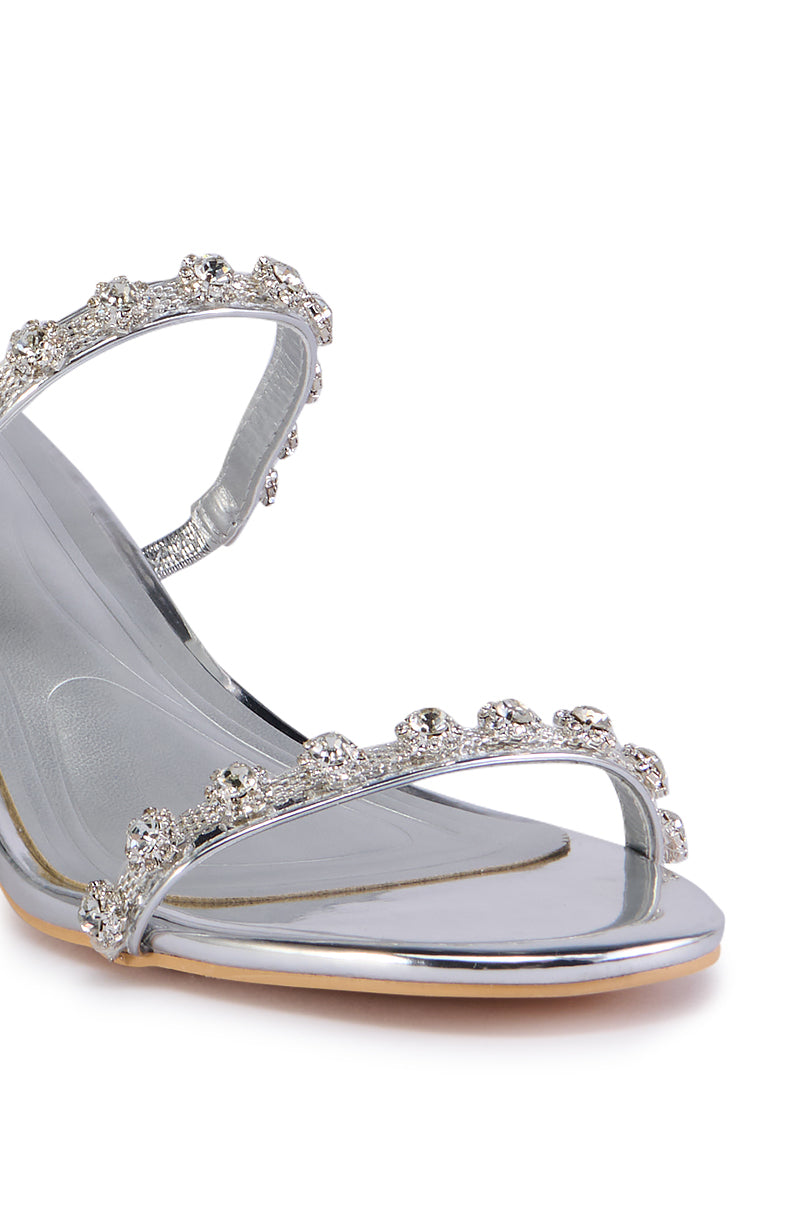 AZALEA WANG EMILIANO SILVER COIL WRAP SANDAL