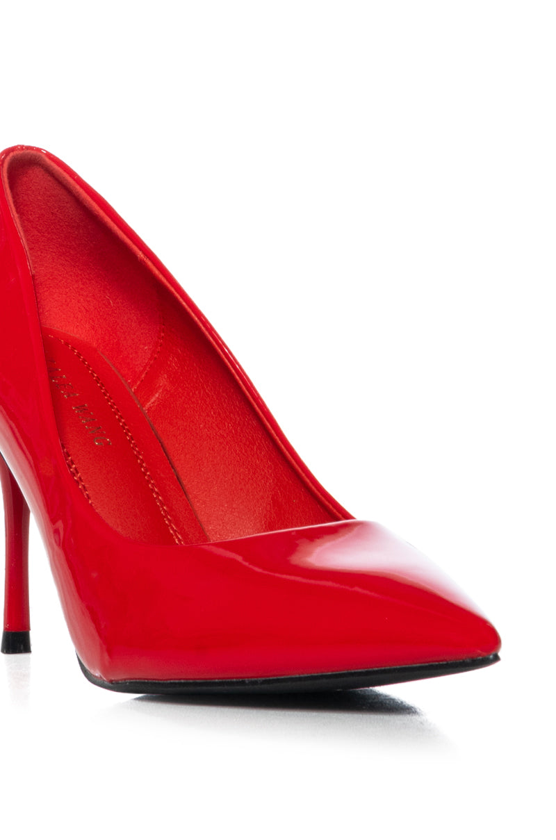 AZALEA WANG BREWER RED PATENT PUMP