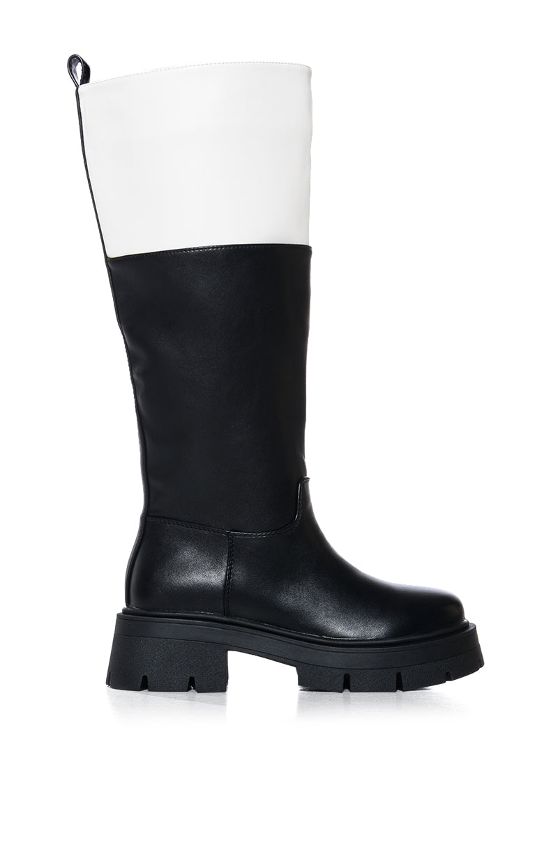 AZALEA WANG QUNTESSENCE BLACK COLORBLOCKED BOOT