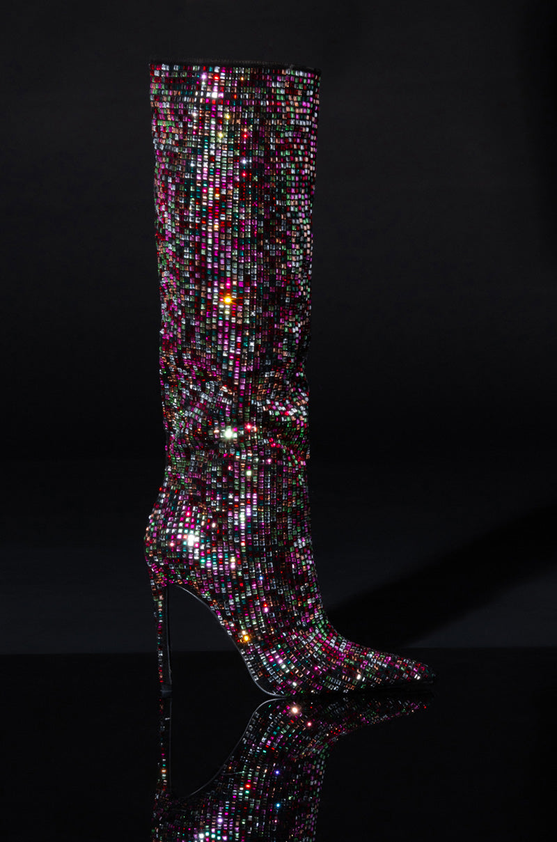 AZALEA WANG IZZY EMBELLISHED BOOT IN MULTI