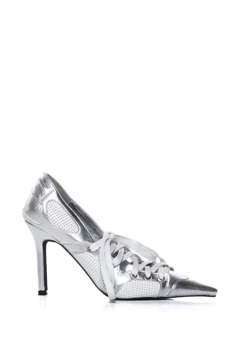 AZALEA WANG FIRST STRING SPORTY PUMP IN SILVER