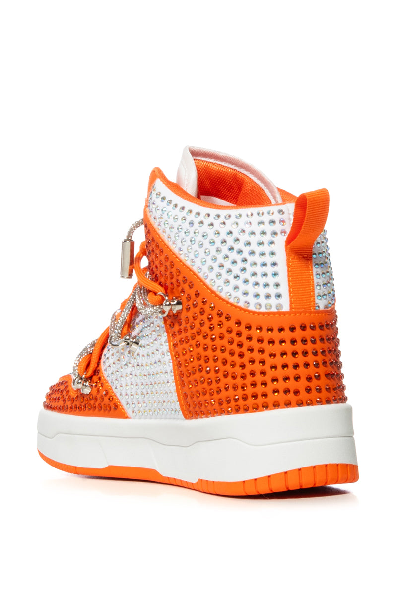 AZALEA WANG HONEY BUSH ORANGE EMBELLISHED SNEAKER