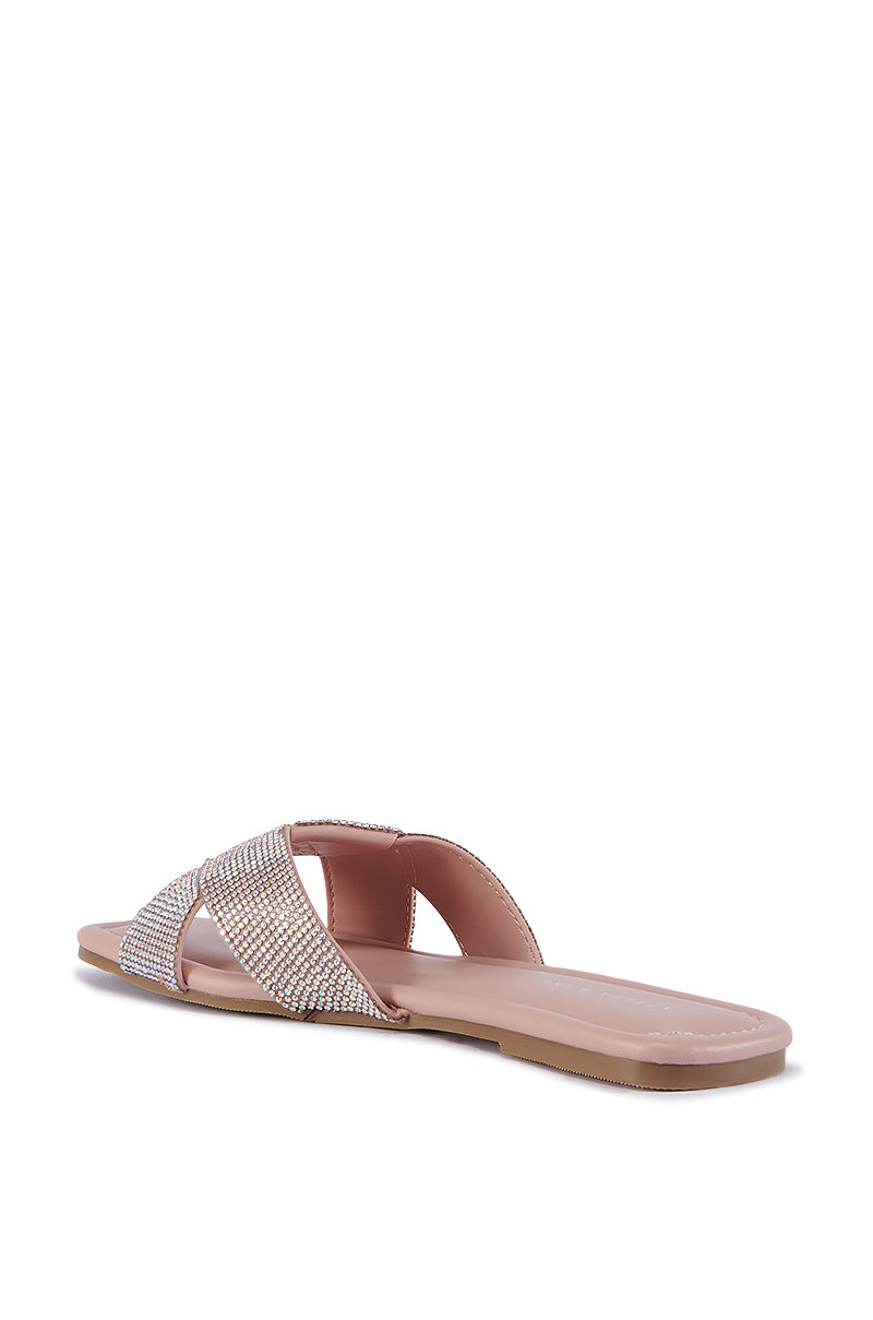 AZALEA WANG GOLDEN SEAL PINK FLAT SANDAL