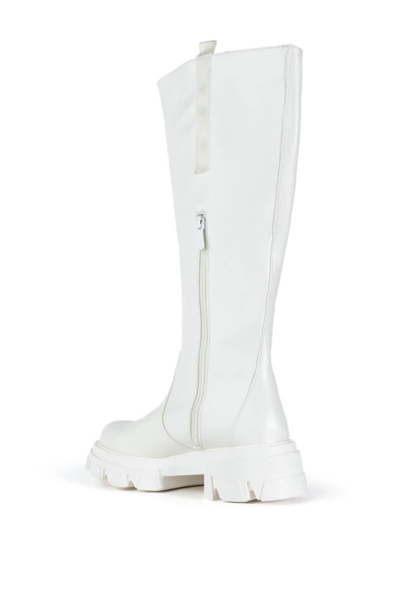 AZALEA WANG VALERIE SLIP ON PINK BOOT IN WHITE