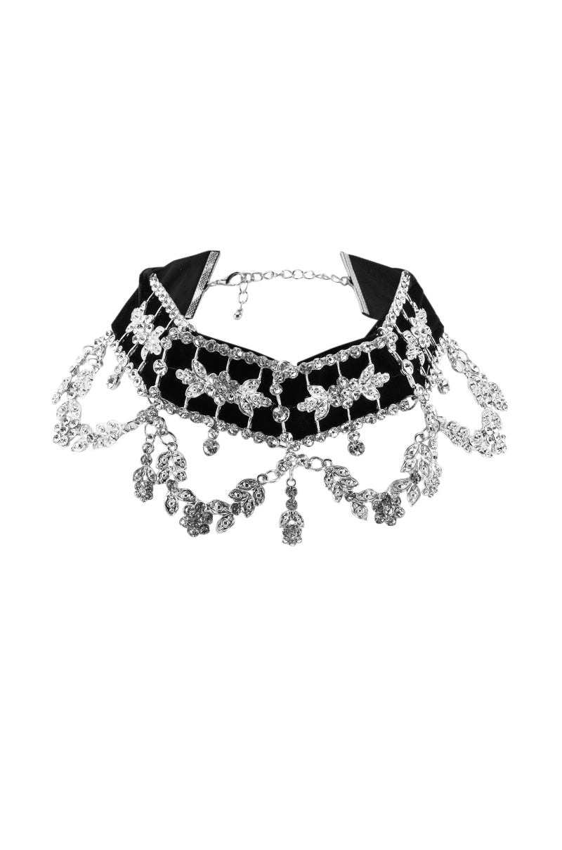 KEIRA VELVET RHINESTONE CHOKER