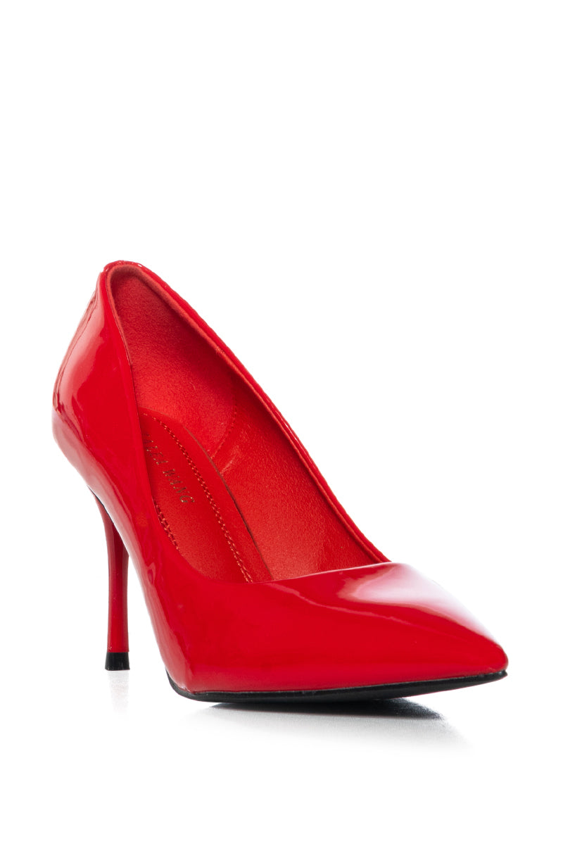 AZALEA WANG BREWER RED PATENT PUMP