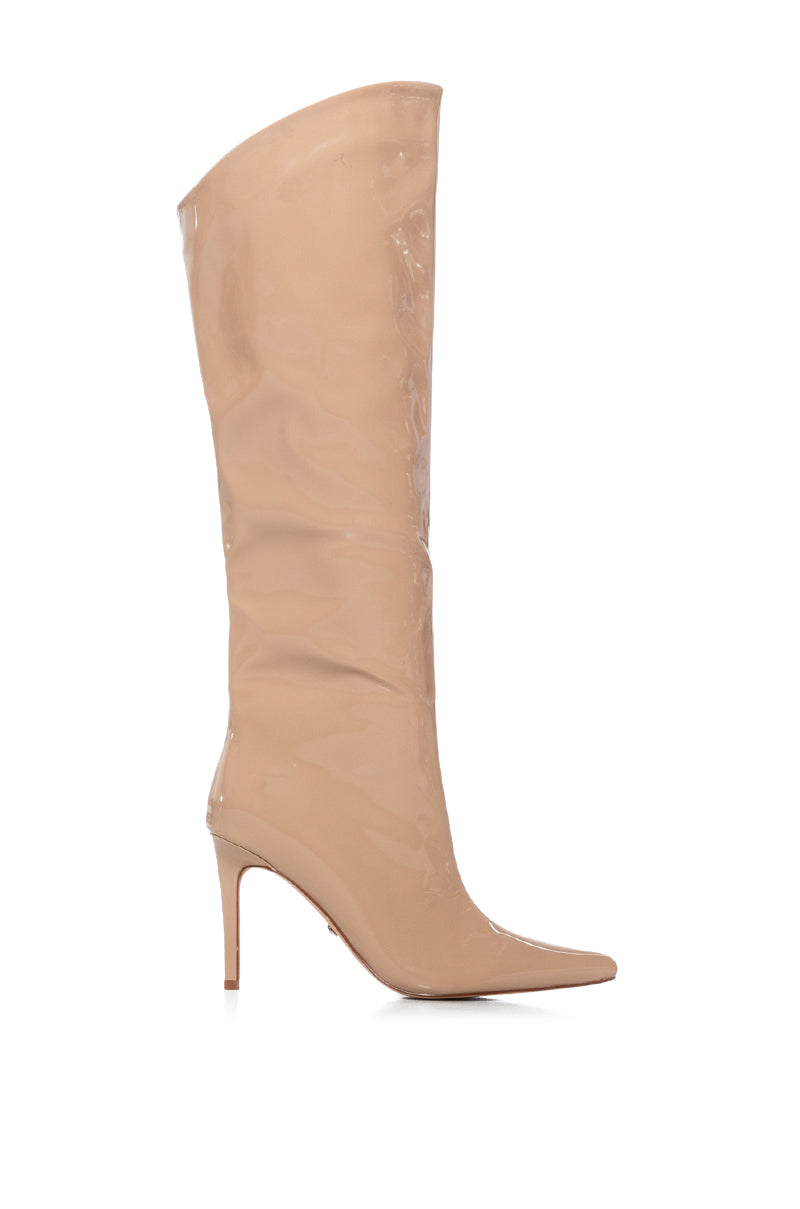 AZALEA WANG LAPPEN NUDE PATENT BOOT